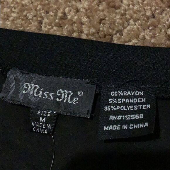 Miss Me sheer beaded front shirt. Med. NWT - Picture 8 of 10